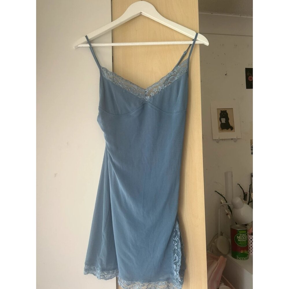 light blue lace mini dress